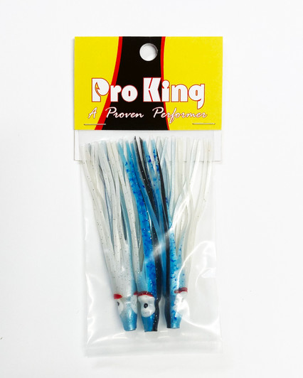 3" Squid, Blue/White UV-3 pack