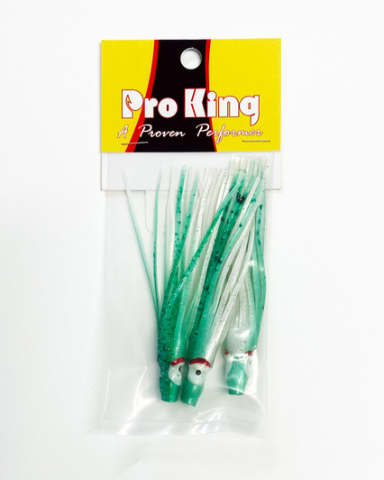 4.5" Squid, Dark Green/White Glow-3 pack