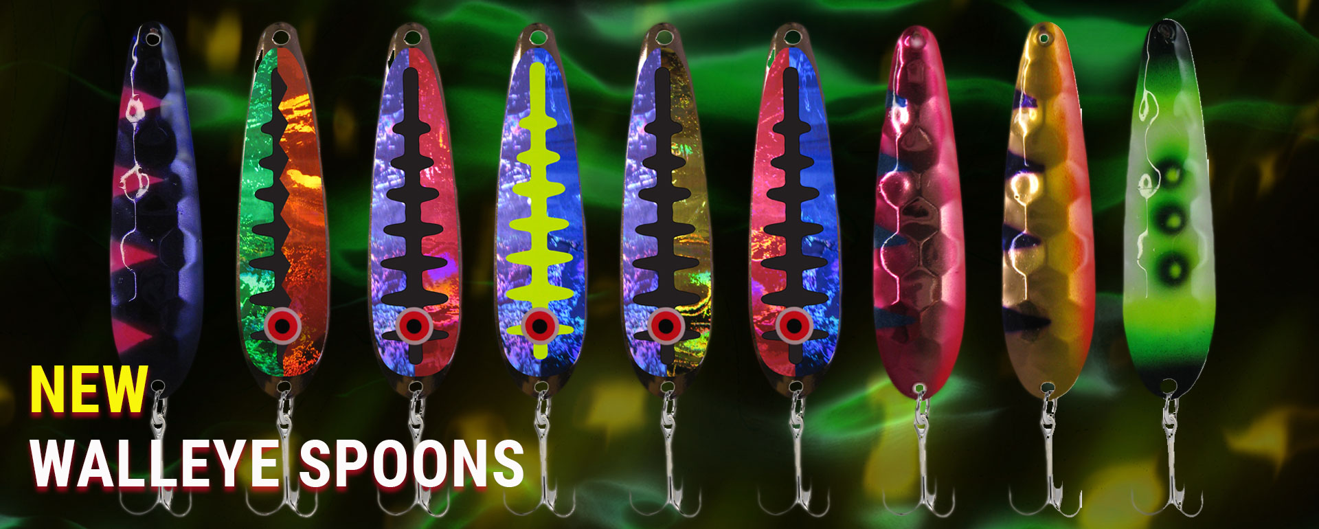 Pro King Magnum Spoons 4.75 GREEN GLOW FISHNET