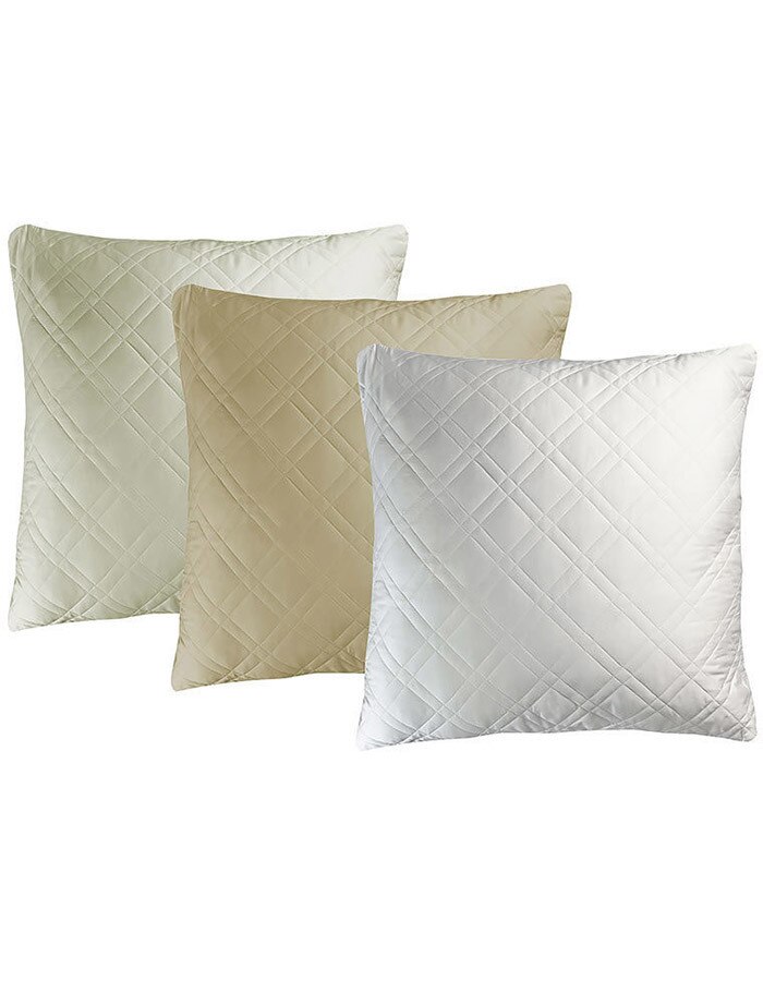Quilted Euro Shams Available In White Ivory Sable