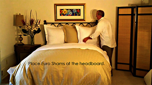 Euro shams are a great way to add dimension to the bed