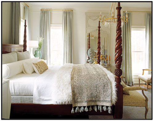 An all white bed can be very elegant looking