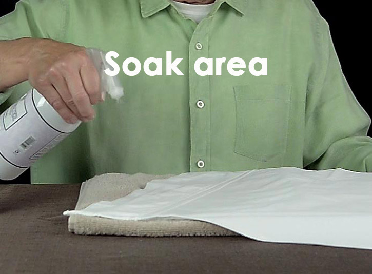 To remove a permanent wrinkle in your bed sheet 1st soak the affected area 