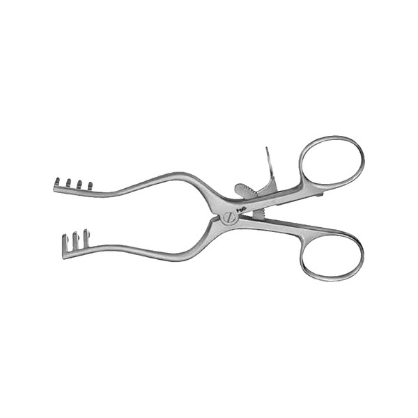 Aesculap Weitlaner Retractor 5.125IN (130mm), Blunt, 3 x 4 Prongs