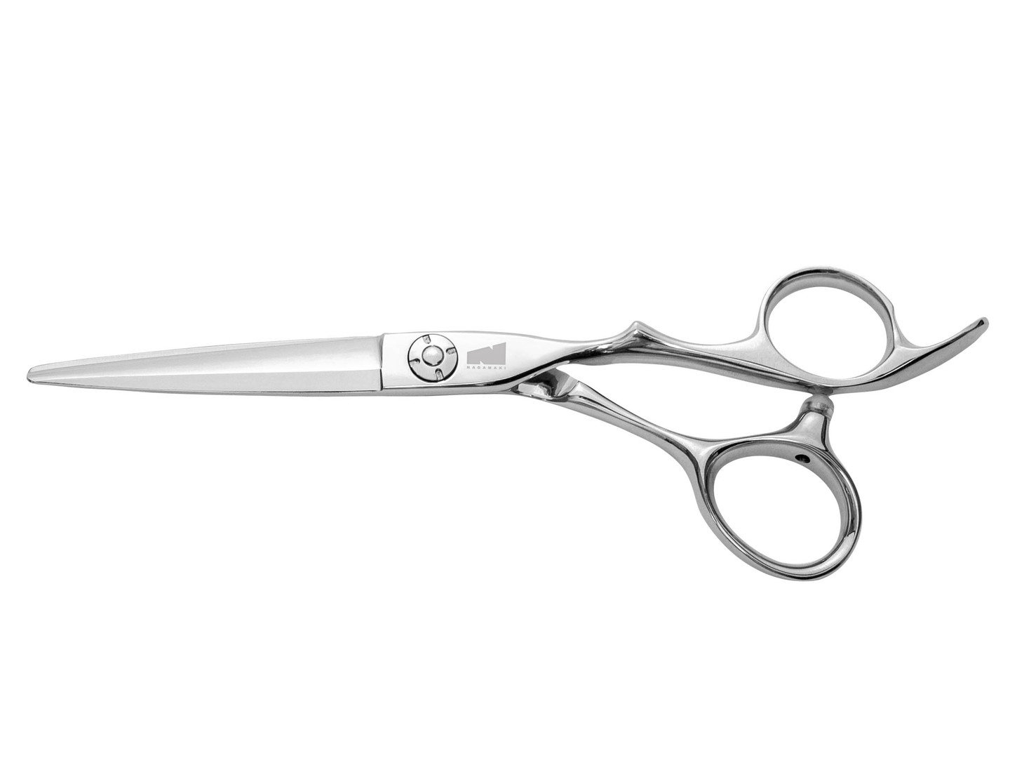 silver right handed scissors with grey "N" logo