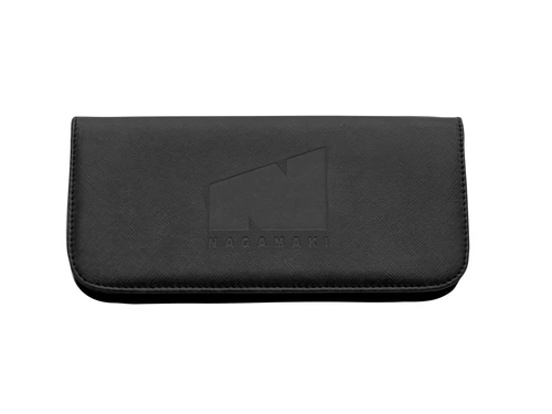 a black 2 piece scissor case with black nagamaki logo