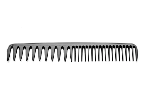 a plain black comb on a white background