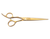 matte gold left handed hair scissor with white "N" logo