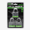 1-1/2" Laminated Steel Padlocks (3 Pack)