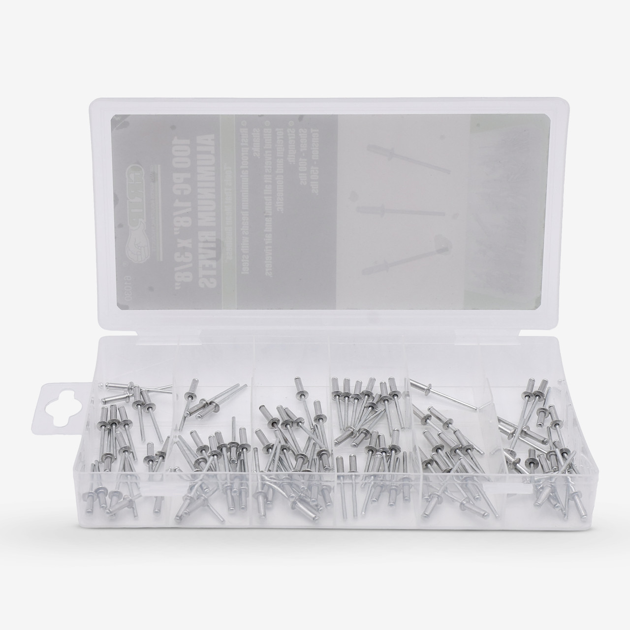 1/8" x 3/8" Aluminum Rivet Set (100-Piece)