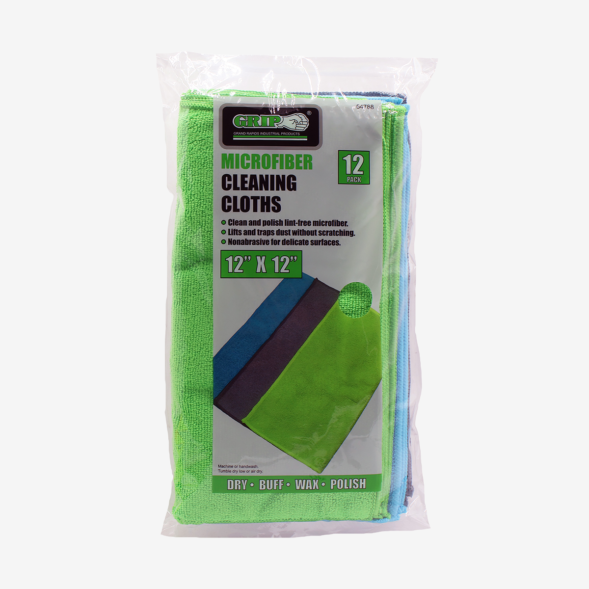 12" x 12" Lint-Free Microfiber Cleaning Cloths (12-Pack)