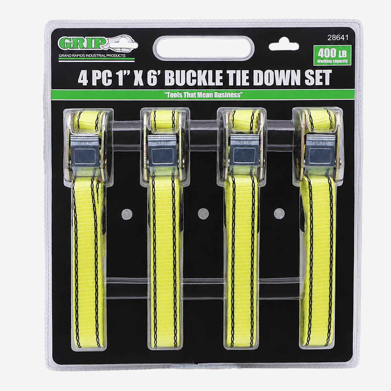 6' Heavy Duty Buckle Tie Down Set (4-Piece)