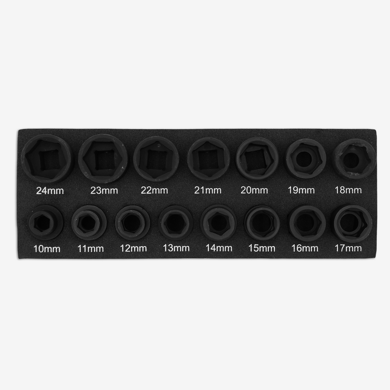 1/2" Low Profile Impact Socket Set MM (15-Piece)