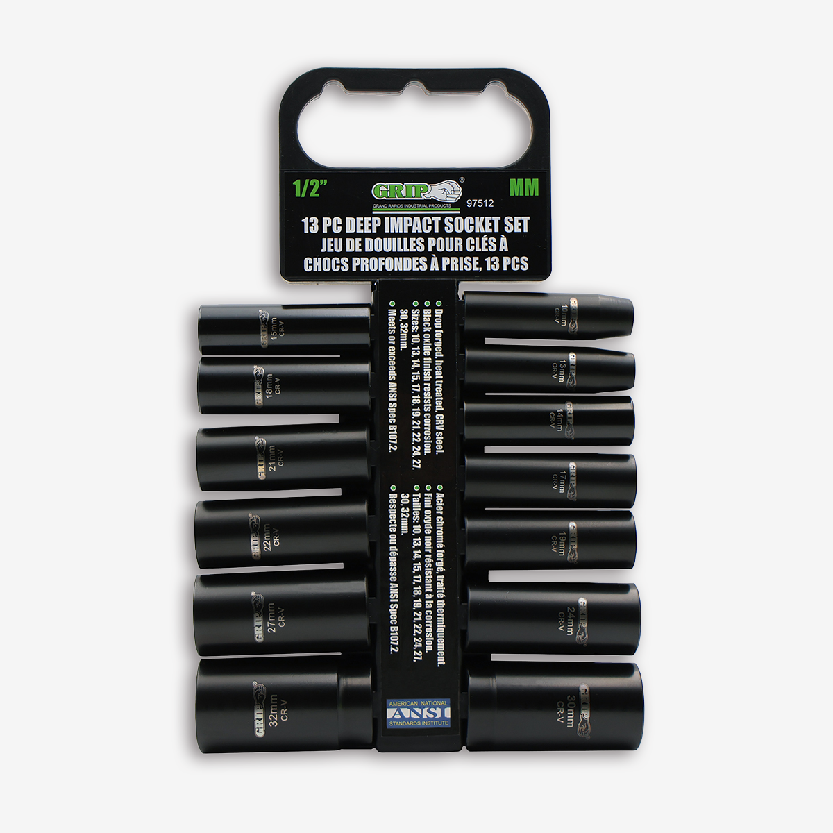 1/2" Deep Impact Socket Set MM (13-Piece)