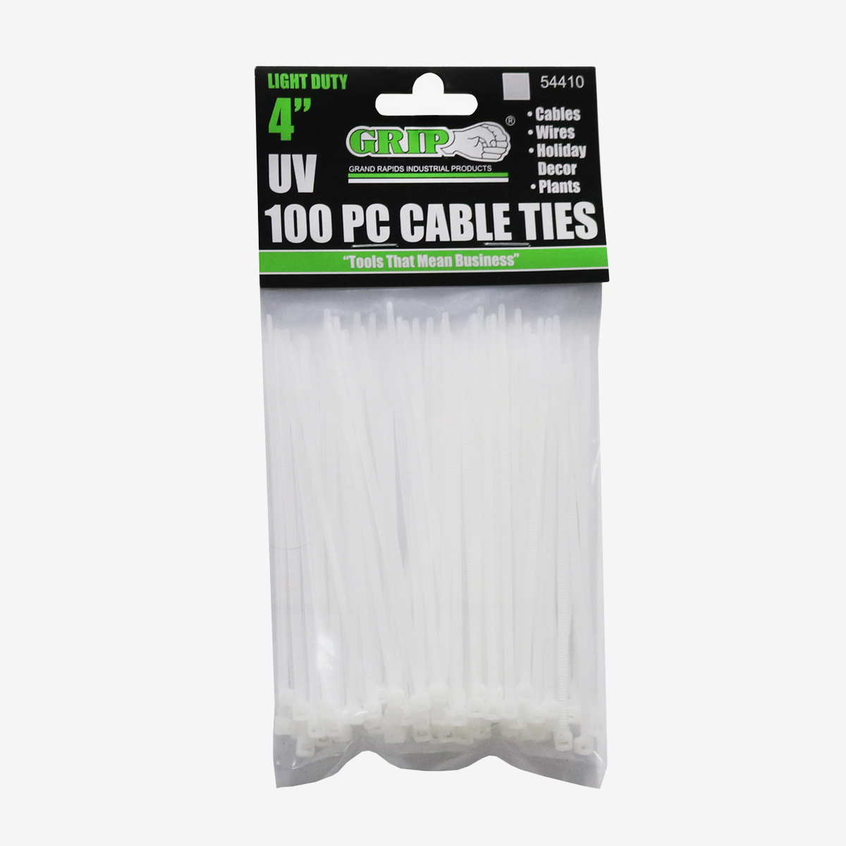 4" Light Duty White Cable Tie Set (100-Piece)