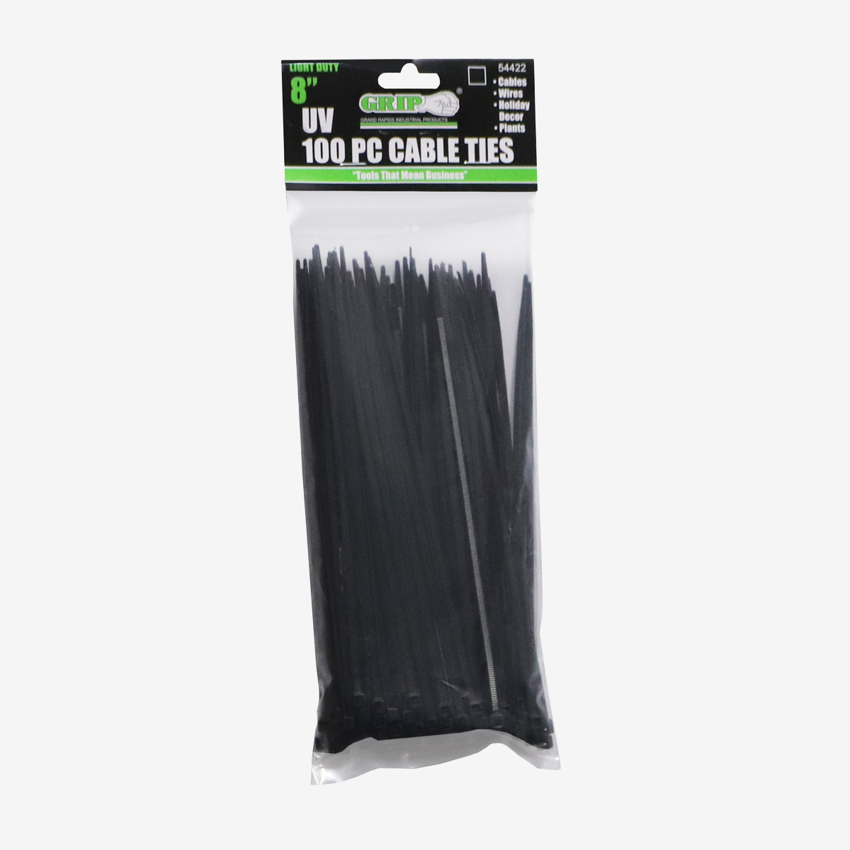 8" Light Duty Black Cable Tie Set (100-Piece)