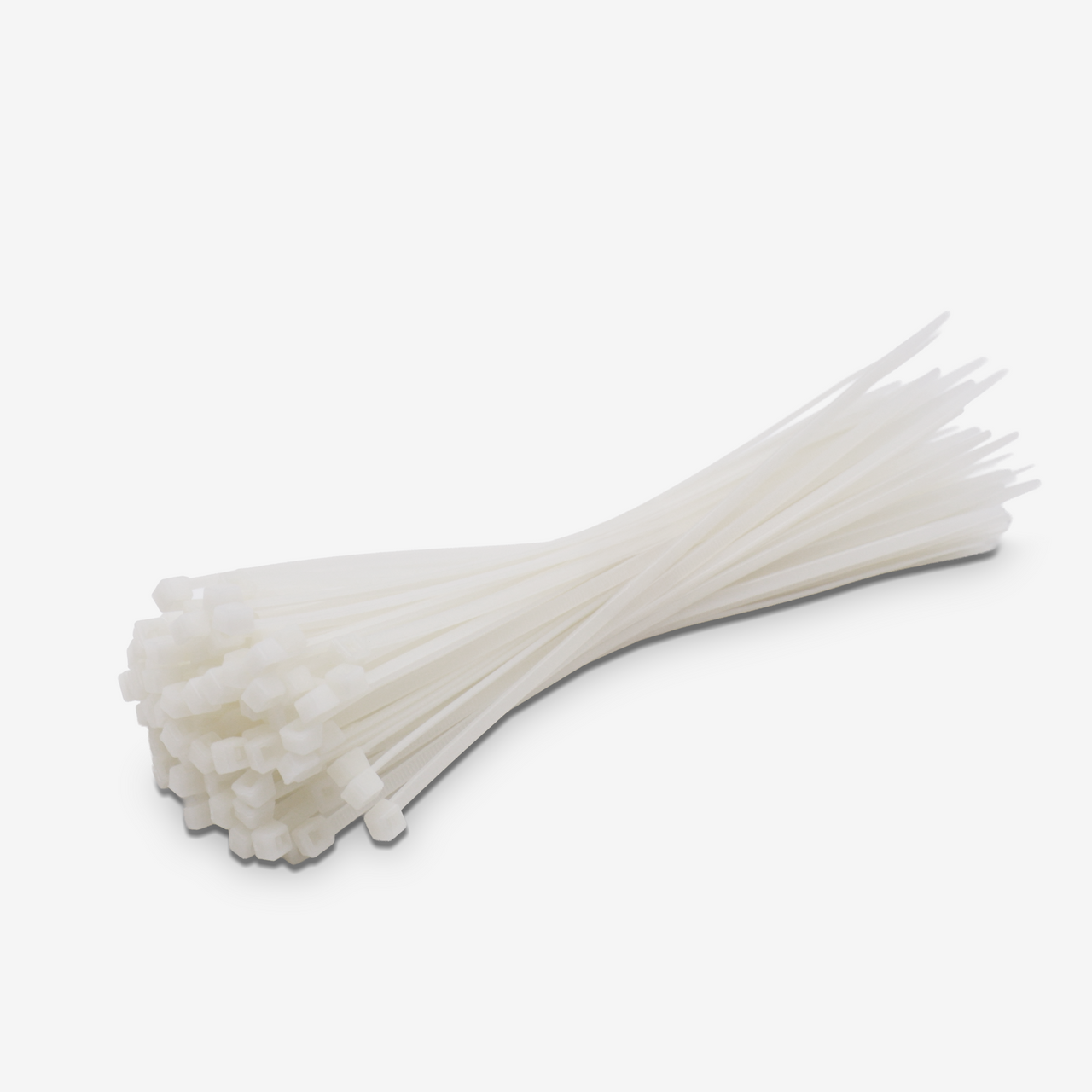 8" Light Duty White Cable Tie Set (100-Piece)
