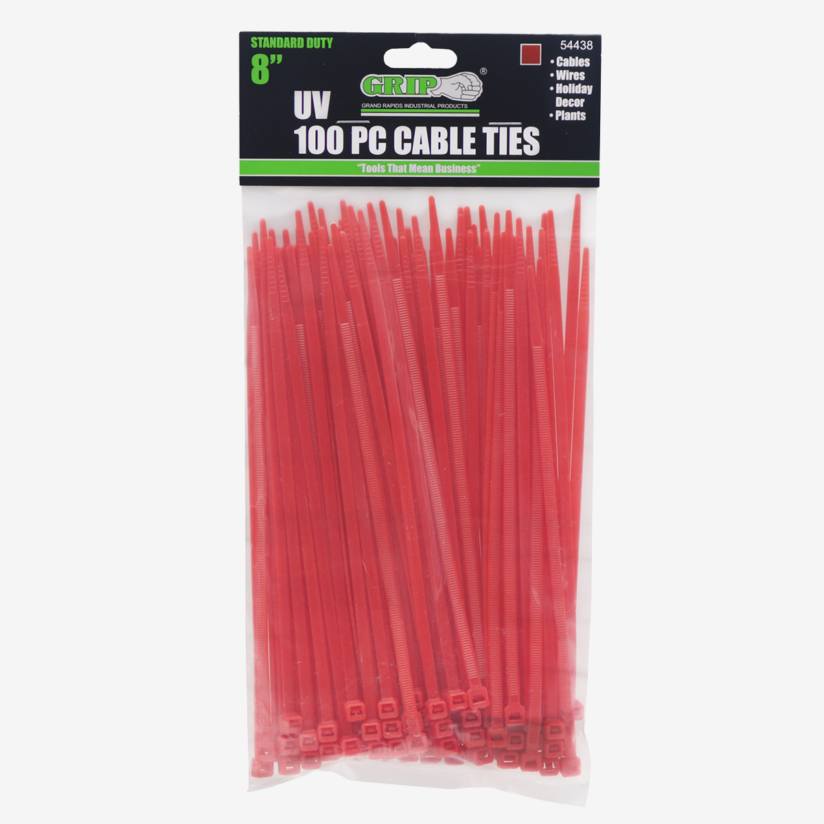 8" Standard Duty Red Cable Tie Set (100-Piece)