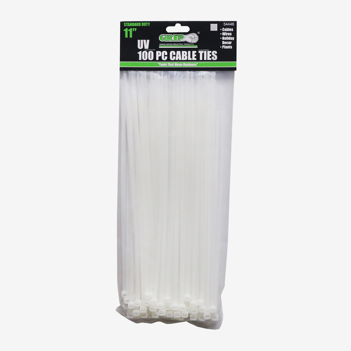 11" Standard Duty White Cable Tie Set (100-Piece)