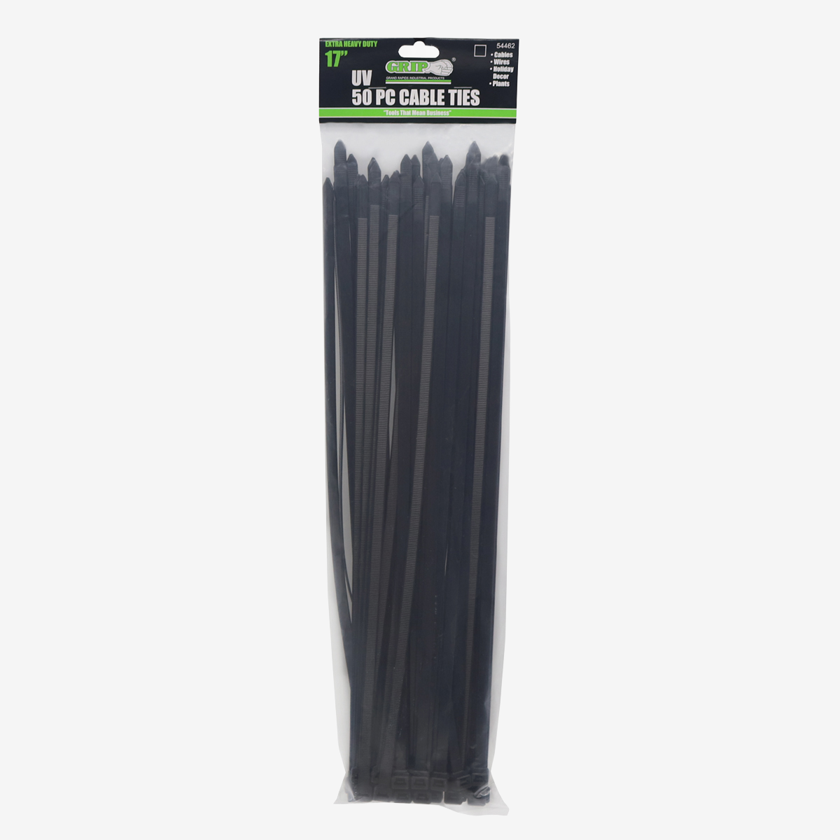 17" Extra Heavy Duty Black Cable Tie Set (50-Piece)