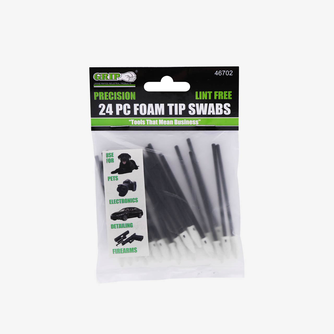 Lint Free Precision 2-3/4" Foam Tip Swabs (24-Piece)