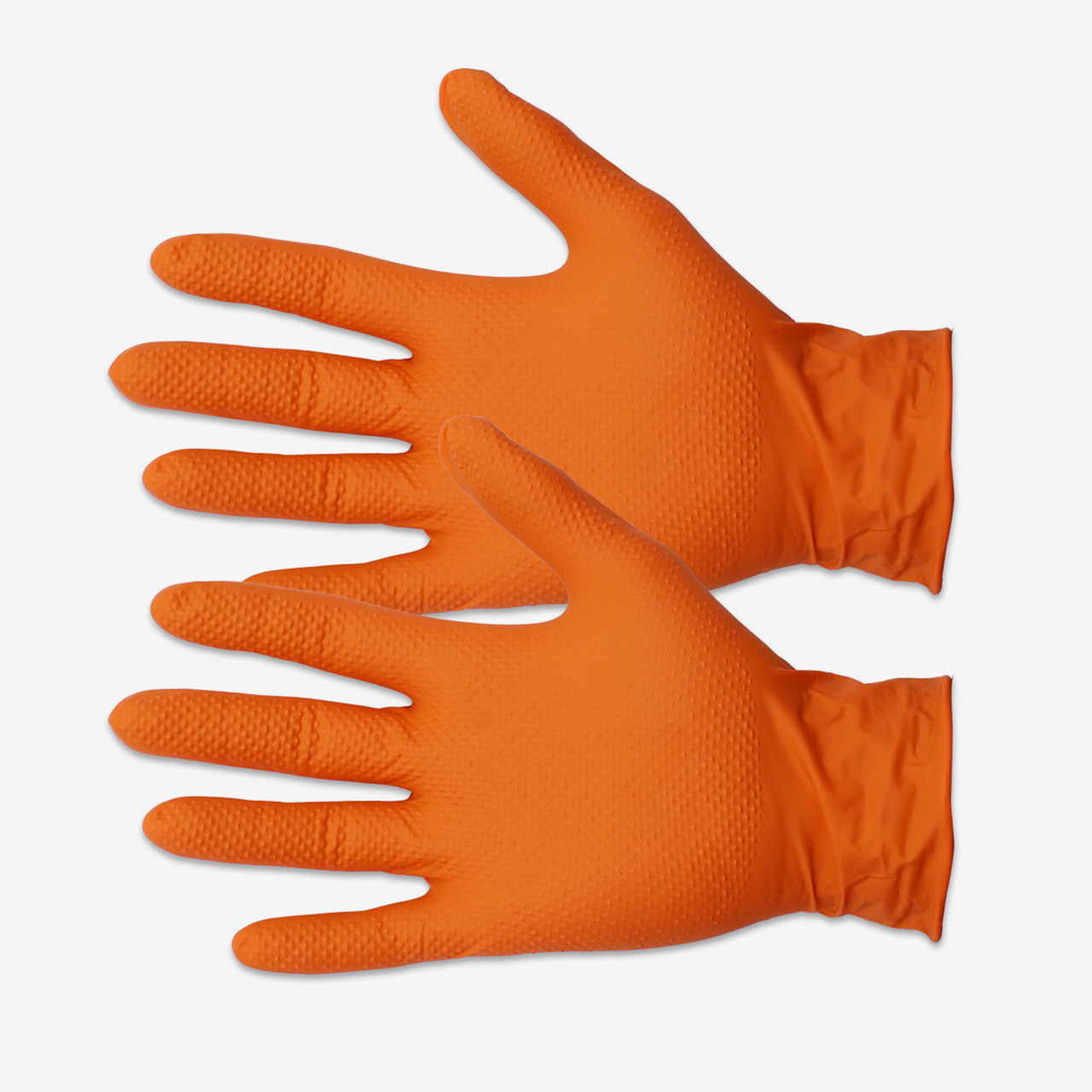 Orange Nitrile Diamond Gloves (100 Count)