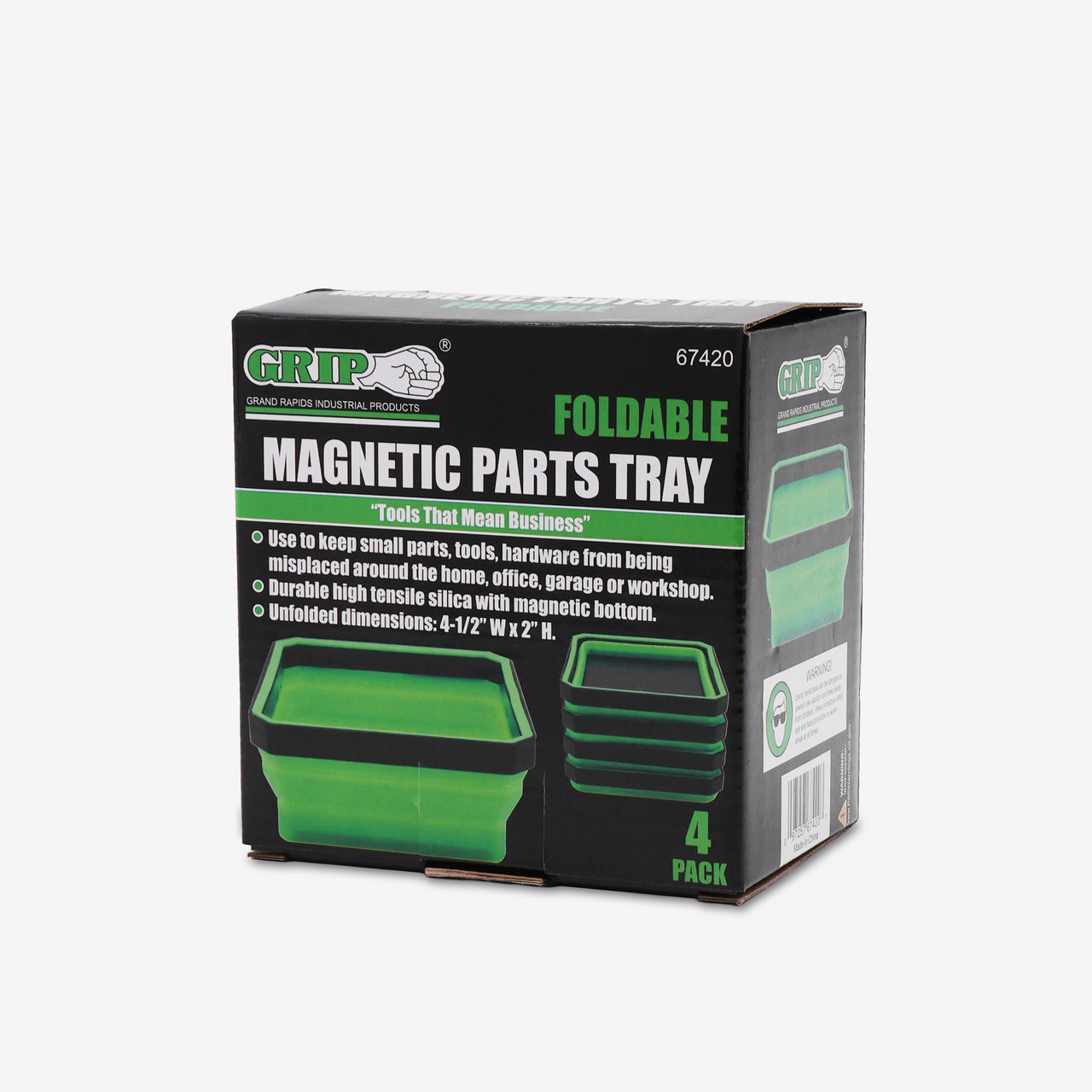 Foldable Magnetic Parts Trays (4-Piece)