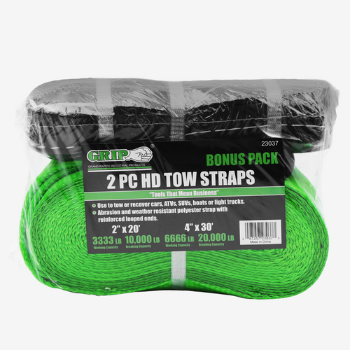 4" & 2" Heavy Duty Tow Strap Set (2-Piece)