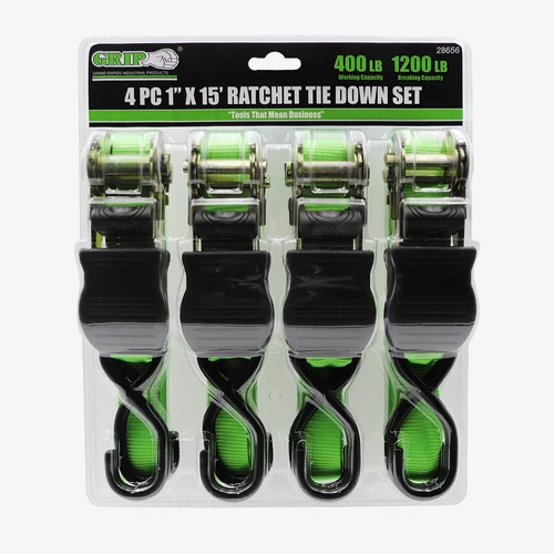 1"X15' Tie Down Ratchet Set (4-Piece)
