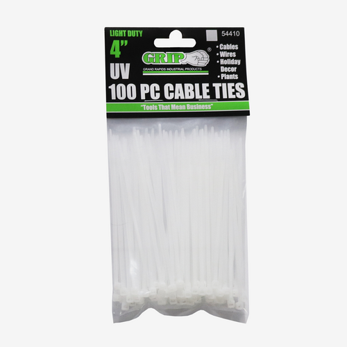 4" Light Duty White Cable Tie Set (100-Piece)