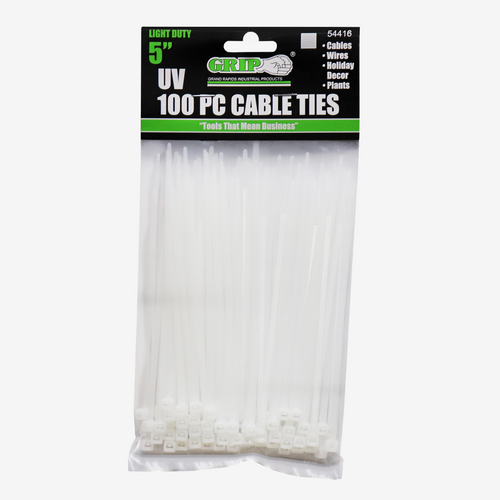 5" Light Duty White Cable Tie Set (100-Piece)