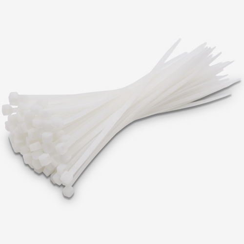 8" Standard Duty White Cable Tie Set (100-Piece)