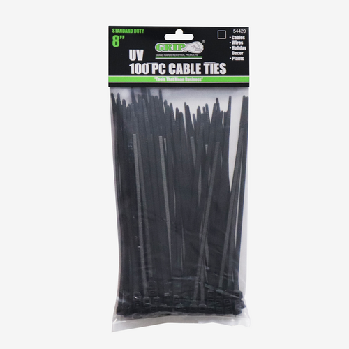 8" Standard Duty Black Cable Tie Set (100-Piece)