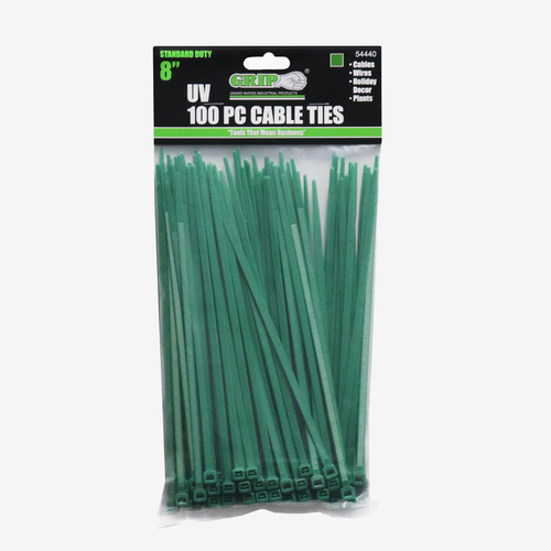 8" Standard Duty Green Cable Tie Set (100-Piece)