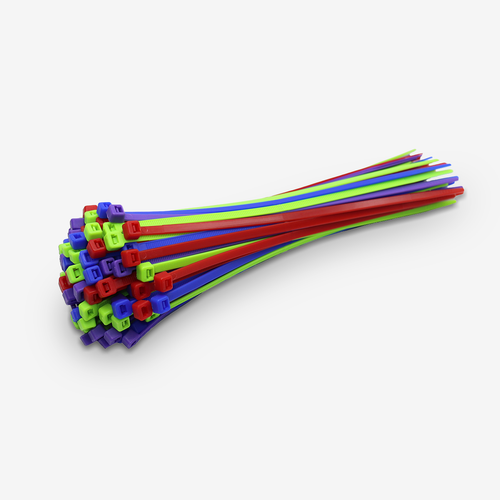 8" Standard Duty Multi-Color Cable Tie Set (100-Piece)