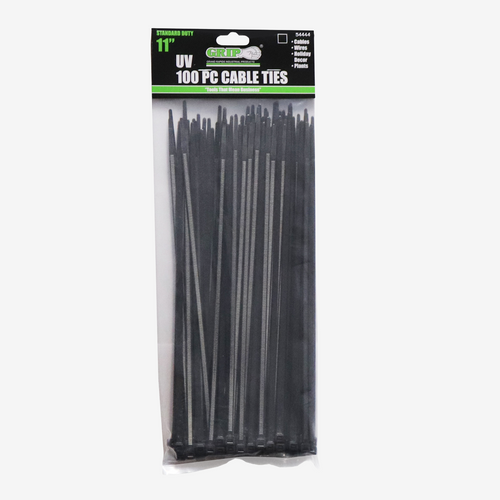 11" Standard Duty Black Cable Tie Set (100-Piece)