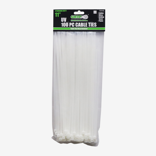 11" Standard Duty White Cable Tie Set (100-Piece)