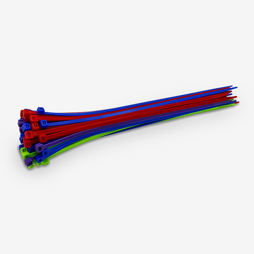 11" Standard Duty Multi-Color Cable Tie Set (100-Piece)