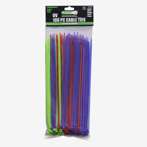 11" Standard Duty Multi-Color Cable Tie Set (100-Piece)