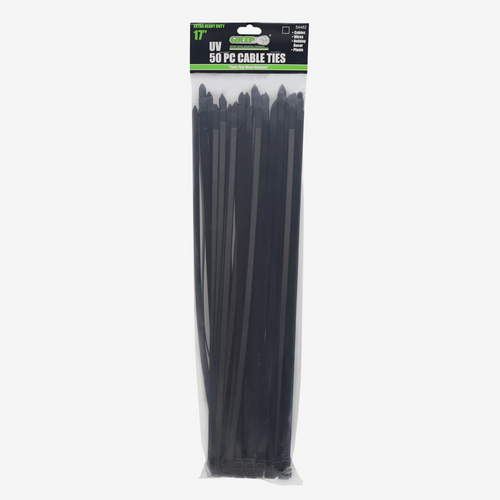 17" Extra Heavy Duty Black Cable Tie Set (50-Piece)