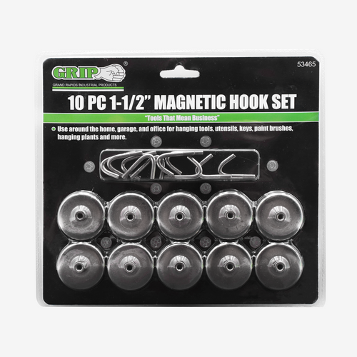 1-1/2" Magnetic Hook Set (10-Piece)