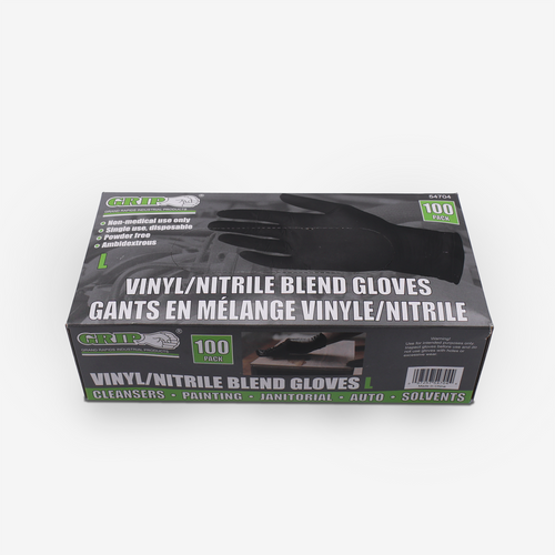 Black Disposable Vinyl/Nitrile Gloves (100 Count)