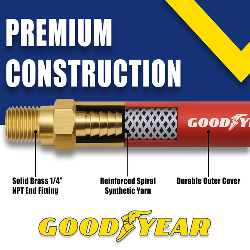 25' x 3/8" Rubber Air Hose