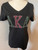 AKA Black Rhinestone Short Sleeve T-Shirt