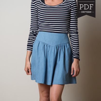 A Shaped Contour Waistband/yoke, Pleated Pantskirt in 3 Lengths