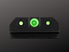 g19 night sights, r3d 2.0 green, tritium, low light