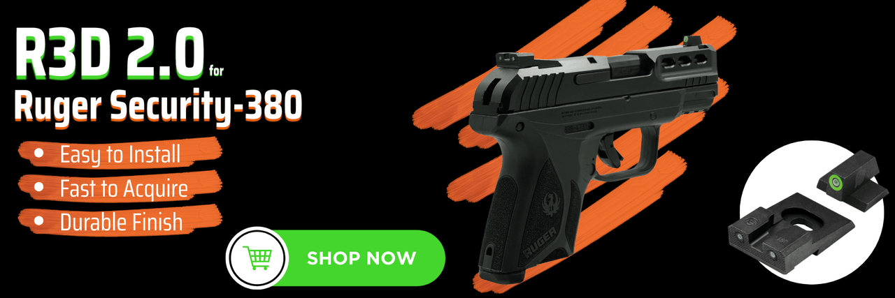 R3D 2.0 for Ruger Security-380: Easy to Install, Fast to Acquire, Durable Finish