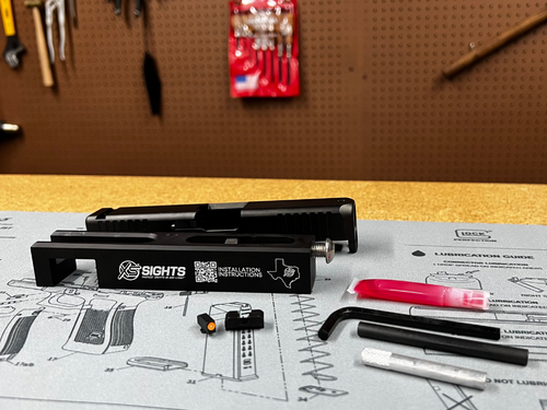 ECO Glock Sight Tool install kit and orange R3D sights ECO Glock Sight Tool install kit and orange R3D sights