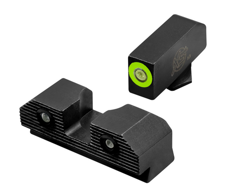 glock night sights, r3d 2.0 green, tritium, bright light