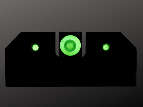 R3D Tritium Night Sights, low light green